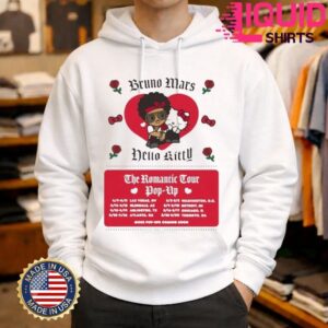 Bruno Mars Cute Pop Music Graphic Hello Kitty Romantic Tour Shirt