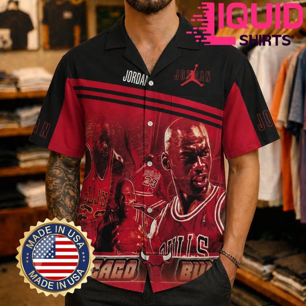 Custom Name And Numbet Chicago Bulls Jordan Graphic Hawaiian Shirt